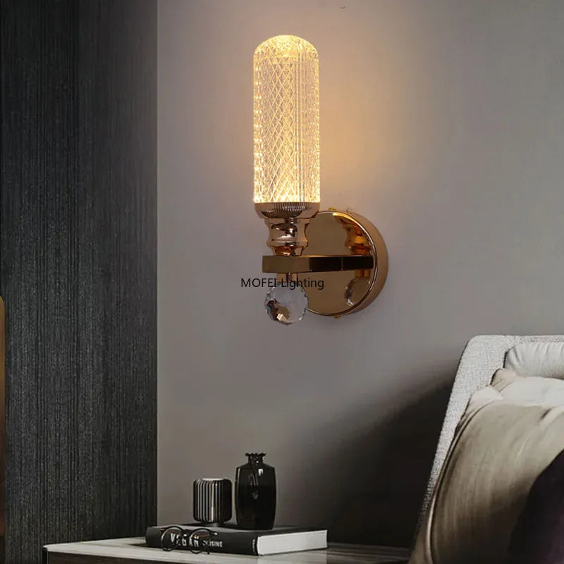 Modern Gold Luxury Minimalist Wall Lamp LED Light Living Room Bedroom Bedside Background Corridor Aisle Indoor Lighting Fixture