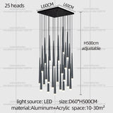 Modern Nordic Style Luxury Chandelier Villa Hanging Staircase Long Pendent Lamp LED Living Room Ceiling Light Indoor Lighting