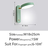 Nordic Macaron Wall Sconce Rotatable With Switch TV Background Wall Lights Modern Bedroom Bedside Aisle Home Reading Wall Lamps