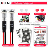 8mm LED Symbol Indicator Light - 12V 24V Black Metal Dash Pilot Lamp