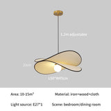 Wabi Sabi Dining table Pendant Lamp Bedroom Living Room Restaurant Shop Creative Fabric Design Pendant light Led Art Chandelier