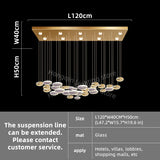 Customable Modern Chandelier Hotel Restaurant Lobby Pendant Light Luxury Villa High Ceiling Lighting Hall Glass Hanging Lamp