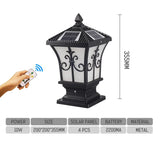 3-Color Adjustable Outdoor Solar Pillar Lamp - Waterproof Round Gate Light