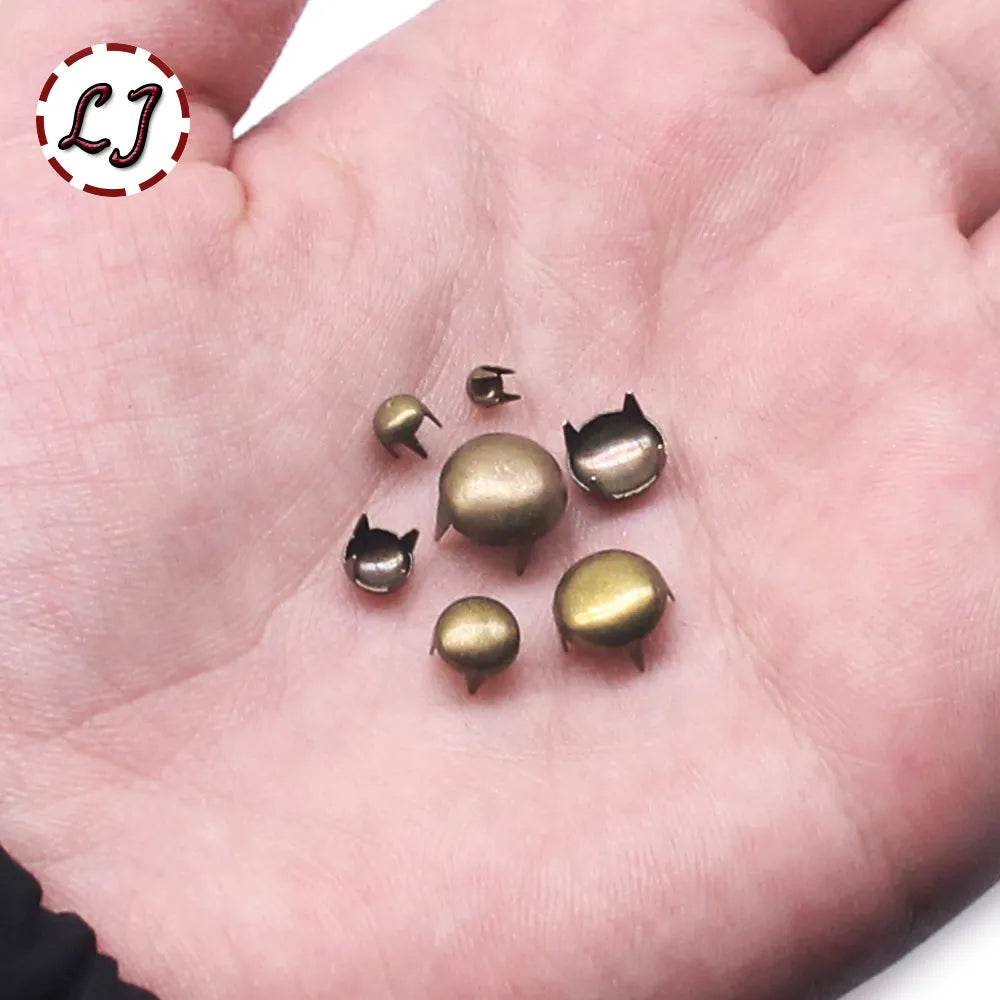 1 PACK  Round Copper Dome Rivets Spike Studs Spots Nailhead Punk Rock DIY Leather Craft For Shoes Clothing Bag Parts Decoration
