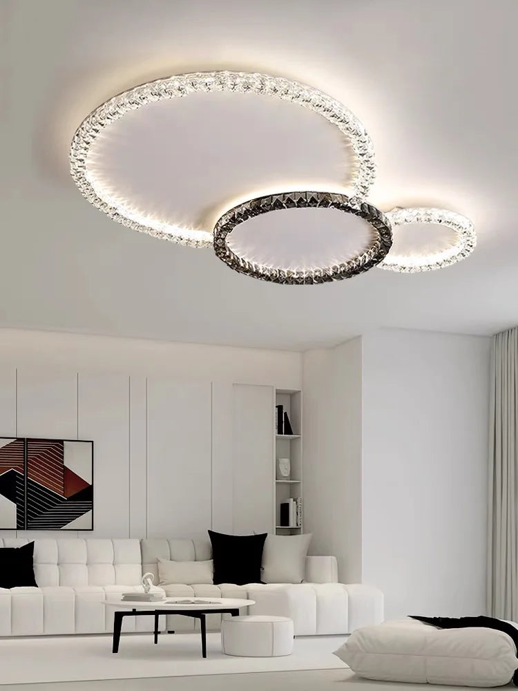 2025 New Modern Simple Light Luxury Crystal Ceiling Lights LED Chandelier Luster Indoor Lighting For Living Room Bedroom lamp