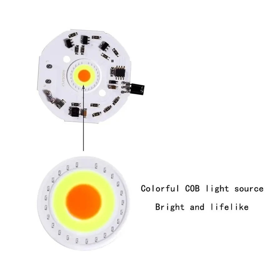 Driverless RGB COB LED Chip (220V / 5V USB) with Remote Control - High-Power DIY Floodlight Light Engine