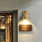 All-Copper Modern LED Wall Lamp with Frame & Door Number Display - Creative Brass Accent Sconce Light Fixture for Bedroom Bedside & Living Room