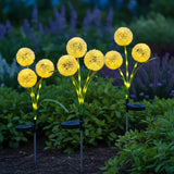 3-Head Solar Dandelion LED Light - Waterproof Outdoor Landscape Stake Light for Garden & Courtyard Decor