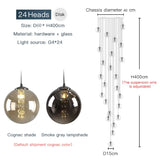 2026 New Modern Glass Ball Chandelier Lustre Living Room Staircase Light Spiral Light G4 Led Hotel Chandelier Villa Lighting