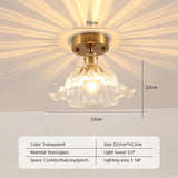Retro LED Glass Ceiling Lights Nordic Brass Flower Aisle Decors Fixtures Living Room Corridor Balcony lamp Home Lighting Lusters'