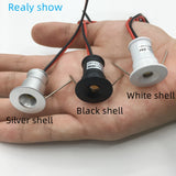 1W Mini Spotlight IP65 15mm Recessed Spot Leds Lights 12V Ceiling Downlight Stair Cabinet Spots Lamp with Transformer 110V-220V