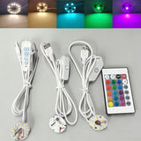 1/2/4 Pcs Dimmable 5V USB RGB LED Light Board with Remote Control - High-Brightness Colorful Gradient Module PCB Panel for DIY Model Display