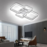 Modern LED Ceiling Lights Living Room Lighting Square 4 Heads Black and White Lamps Living Room Study Home Decor Fixture Lustre