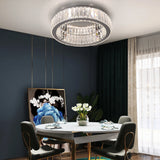 Modern Big Crystal Ceiling Lamp LED Light Circle Chandelier Lustre Indoor Bedroom RC Dimmable Fixtures Living Room