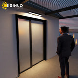 Modern LED Dusk-to-Dawn Motion Sensor Outdoor Wall Sconce - Black Exterior Light Fixture for House Front Door, Entryway, Garage & Balcony