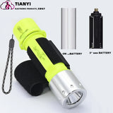 IPX8 Waterproof Rechargeable Dive Light | Super Bright 3-Mode Submersible Scuba Flashlight