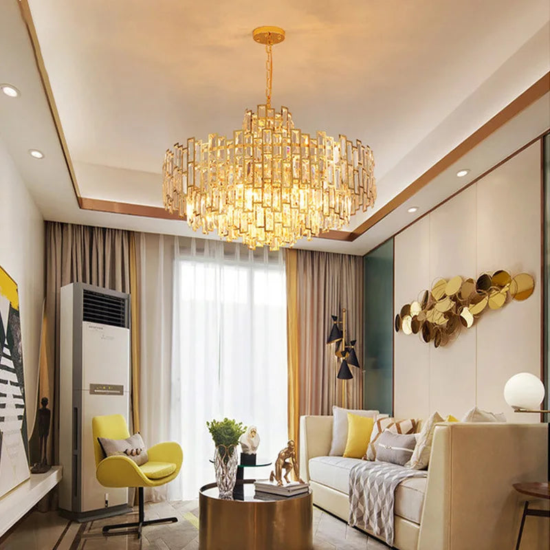 Luxury Crystal Ceiling Pendant Chandelier Lights Dining Room Chandeliers Lighting for Living Room Light Home Decor Lustre Salon