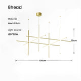 COORDINATES Pendant Light Italy Designer Tube Gold Chandeliers for Kitchen Hotel Staircase Linear scandinavian Pendant lamp