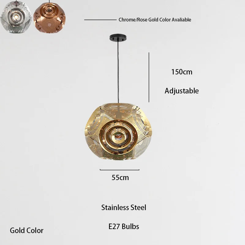 Minimalism Chandeliers Design Modern LED Luster Indoor Round Lighting Fixtures Art Caterpillar Gallery for Dinning Table