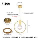 Personality Ins Wind Single Head Ring Pendant Lights for Bedroom Bedside Dinning Bar Porch Lighting Fixture Hanging Lamp