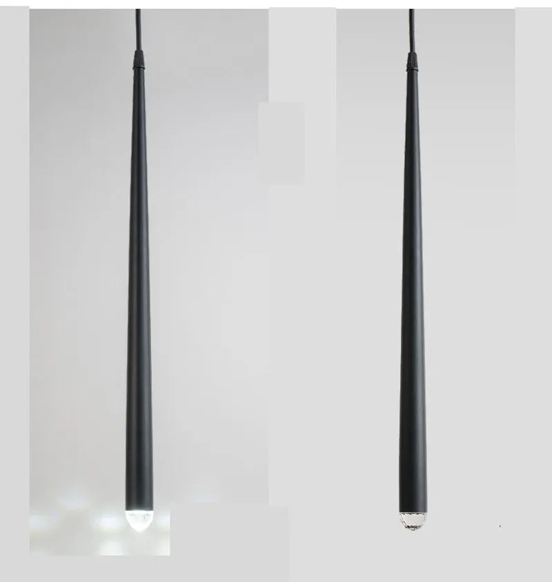 Dimmable Cone Long Tube LED Pendant Light Hanging 7W Lamp Aluminum Acrylic Home Kitchen Island Dining Living Room Bar Cafe