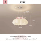 2025 New Crown LED Pendant Lamp Children's Room Restaurant Boy Girl Bedroom with Remote Control Chandelier Study Lighting Decor