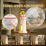 Lighthouse Lamp, Projection Lighthouse Lamp, Rechargeable LED Lighthouse, Moon Projection Lighthouse Lamp with Wireless Portable
