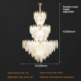 Villa Chandeliers Duplex Ceiling Living Room Lamps Creative Leaves Ginkgo Leaves Crystal Glass High-end Wholesale Pendant Lamps
