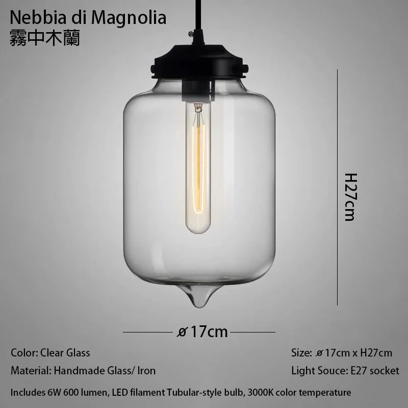 Caren Lighting handmade Glass Modern Nordic hanging loft Glass Pendant Light decor Lights Fixtures led filament dinningroom Lamp