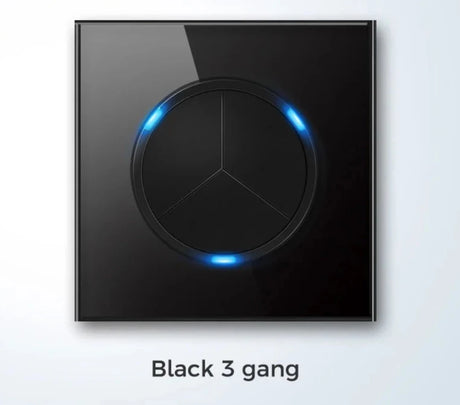  Universal Round Tempered Glass Home Wall Switch Panel LED Indicator Black/Grey/Gold/White 250V 86mm*86mm Wall Light Switch