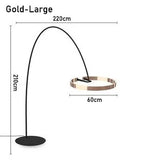 Nordic Circle Fishing Floor Lamp Modern LED Wrought Iron Art Luminaires for Living Room Bedroom Sofa Home Decor Standing Light