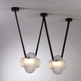 Italy New Designer Luxury Glass LED Pendant Lamp Living Room Bedroom Bar Restaurant Leather Chandelier Interiordecor Lighting