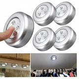 1pcs Wardrobe Bedroom Stairs Mini Touch Control Night Light Kitchen Wireless LED Cabinet Light Battery Powered Closet Light