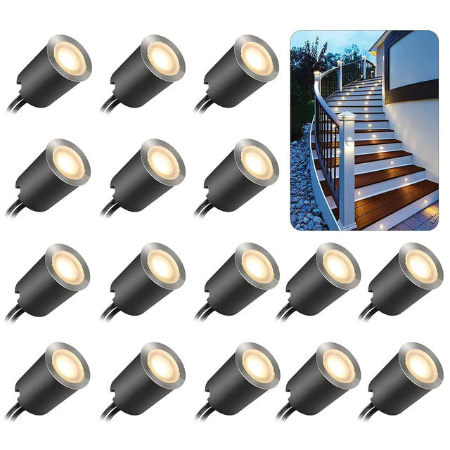 IP67 Waterproof DC12V Low Voltage Embedded LED Deck Light Garden Underground Light Stainless Steel Staircase Landscape Light