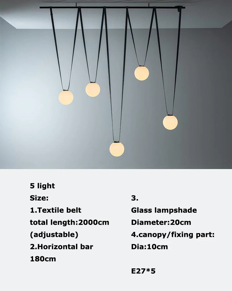 2026 Art Deco Dimmalbe Led Chandelier Lighting Orange Black Textile Glass Bubble Suspension Luminaire Lampen For Living Room