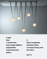 2026 Art Deco Dimmalbe Led Chandelier Lighting Orange Black Textile Glass Bubble Suspension Luminaire Lampen For Living Room