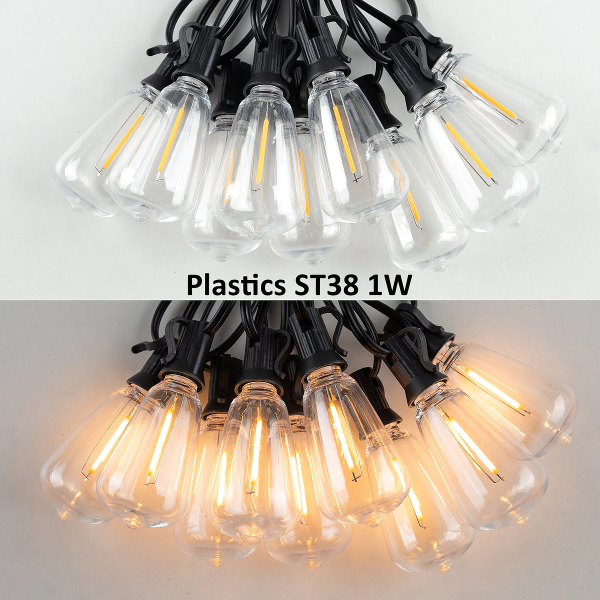 Plastics Connectable LED String Light Shatterproof E12 G40 ST38 IP44 Waterproof Garland Garden Fairy lights Wedding Decoration