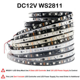 WS2812B WS2815 WS2813 WS2811 Addressable RGBIC LED Strip - DC5V/12V Smart Pixel Tape Light (30/60/144 LEDs/m)