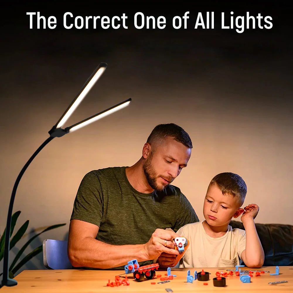 Double Head Led Clip Desk Lamp book decors lamp Dimmable Computer Led Monitor Light Table Lamp Office Home Reading Lighting