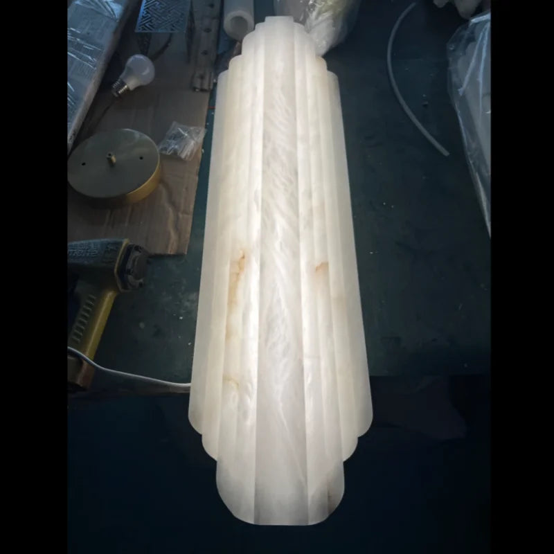 Luxury Natural Marble LED Wall Lamp - Modern Stone Sconce Fixture for Villa Living Room Background, Bedroom Bedside & Home Decor
