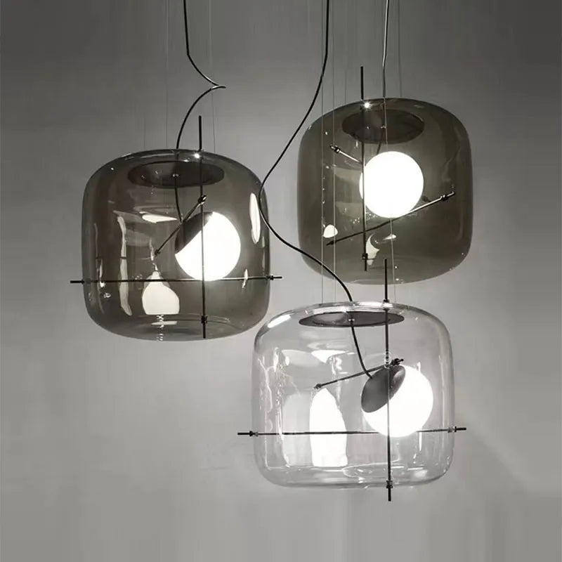 Modern Nordic Minimalist Restaurant LED Pendent Lamp Bedroom Bedside Creative Coffee Shop Bar Study Glass Decorative Light Art