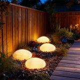 Solar Powered Frosted Pebble Lawn Light - Outdoor Waterproof Portable Ground Lantern & Decorative Garden Accent Lamp for Home Yard & Patio Pathways