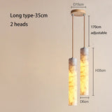 Spanish Marble Pendant Light Luxury Natural Veins Stone Copper Suspension Luminaire for Dining Kitchen Bar Bedside Hanging Lamp