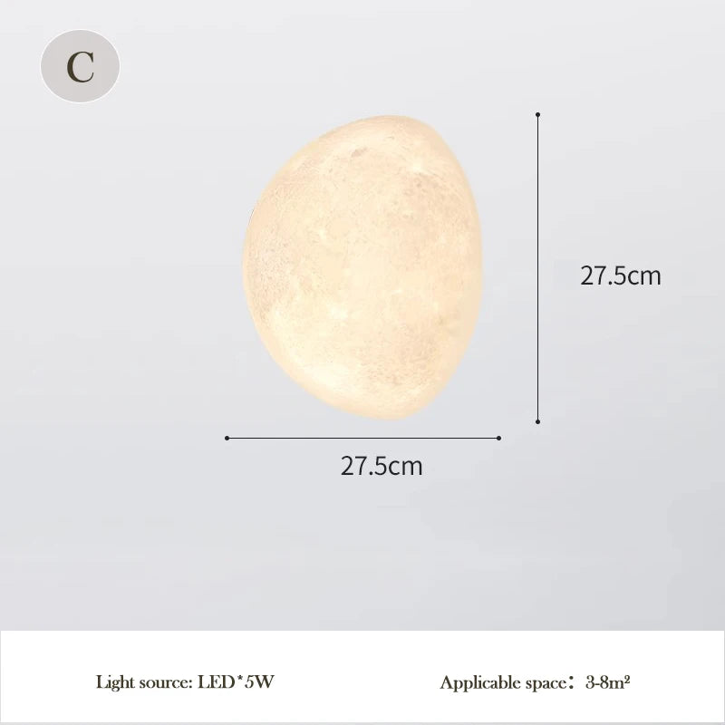 3D Moon Wall Lamps Semicircular Moon Planet Light Minimalist Nordic Home Decor Living Room corridor Bedroom Bedside Wall Lights