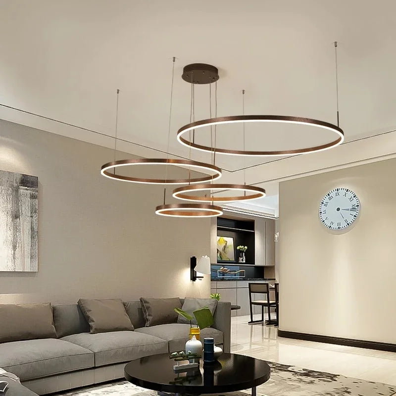Modern living room LED circular ceiling pendant light indoor lighting study bedroom light circular hanging light home decoration