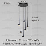 Nordic Water Droplet Pendant Light Hanging Stairs Chandelier Living Room Ceiling Light Modern Villa Bedside Lamp Indoor Lighting