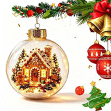 Glowing Christmas Story Ornament - Glowing Christmas Diorama Ornament, Light-Up Mini Scene With Warm LED Light, Light-Up Mini