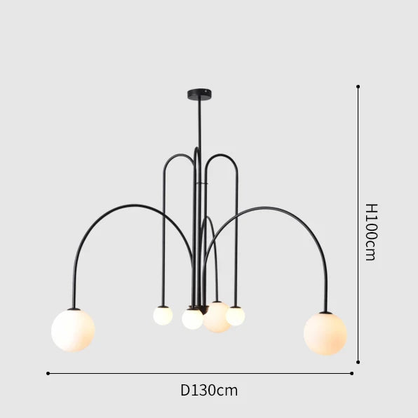 Comet LED Chandelier Nordic minimalist glass globe lamps living room creative personality study cafe art dining room lighting