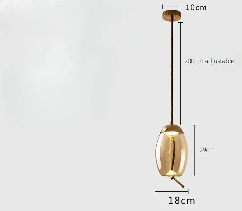 Modern Minimalist Glass LED Chandelier - Creative Pendant for Living & Kitchen