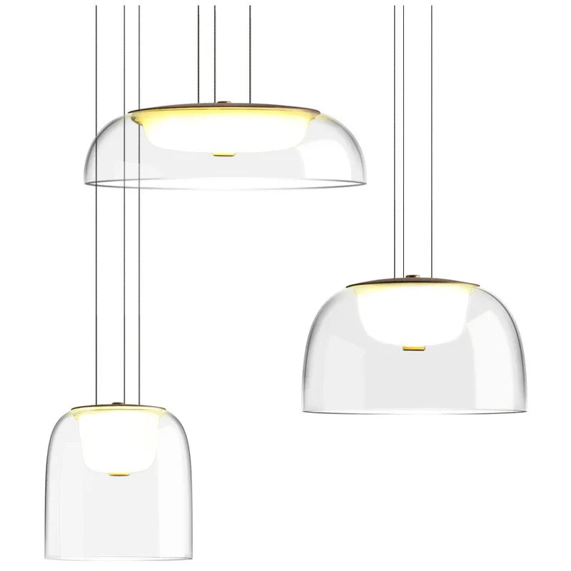 Modern Led Glass Pendant Light Bedroom Transparent Hanging Lamp Nordic Living Dining Room Lighting Kitchen Bar Suspension Lights